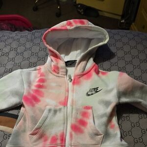 Nike Kids Tie-Dye Hoodie - Pink and White